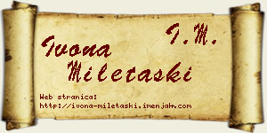 Ivona Miletaški vizit kartica